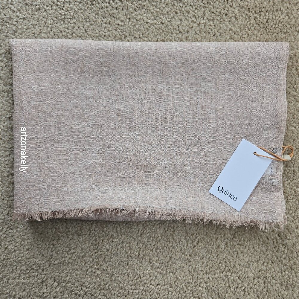 NWT Linen/Silk/Cashmere Lightweight Scarf Beige Natural Flax Quince